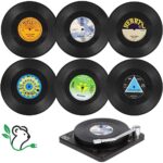 SET POSAVASOS VINILO RETRO